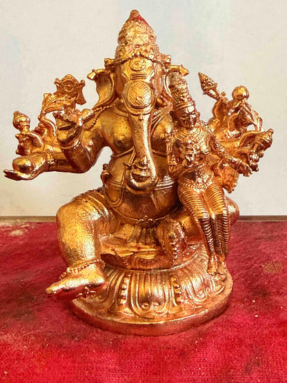 7.5 cm Maha Ganapathy 24ct. Gold Beschichtet