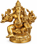 7.5 cm Maha Ganapathy 24ct. Gold Plated