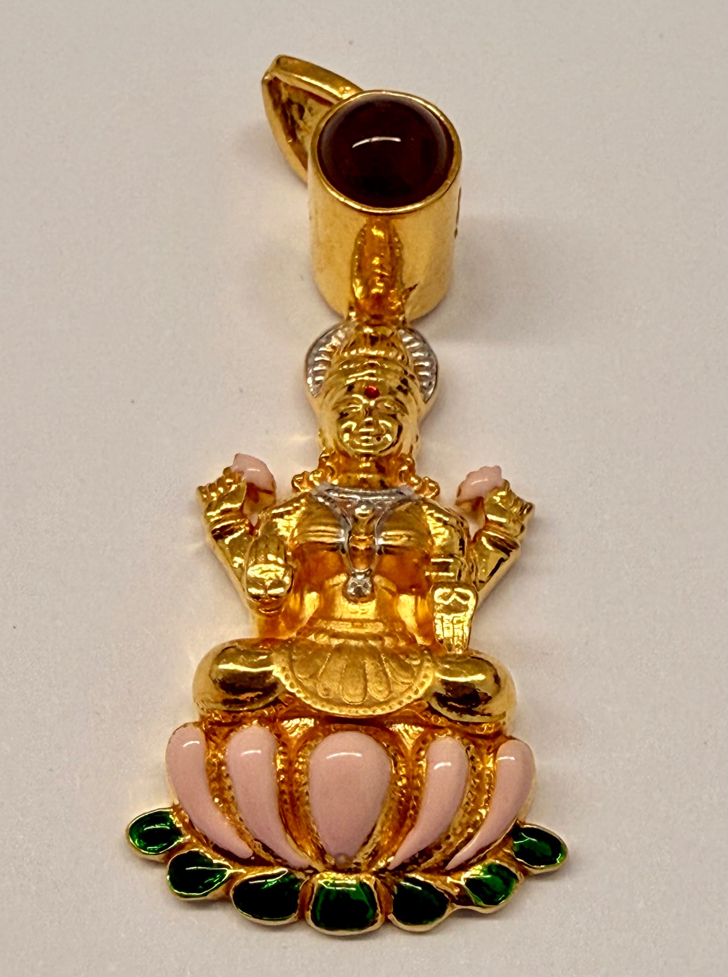 Lakshmi Anhänger Echtgold mit Mantar Hologram